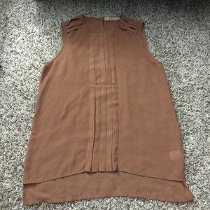 ELODIE Sheer Sleeveless Blouse Too Buttons On The Back Size Small Tunic